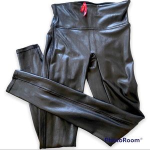 Spanx Faux Leather Leggings. Petite size small